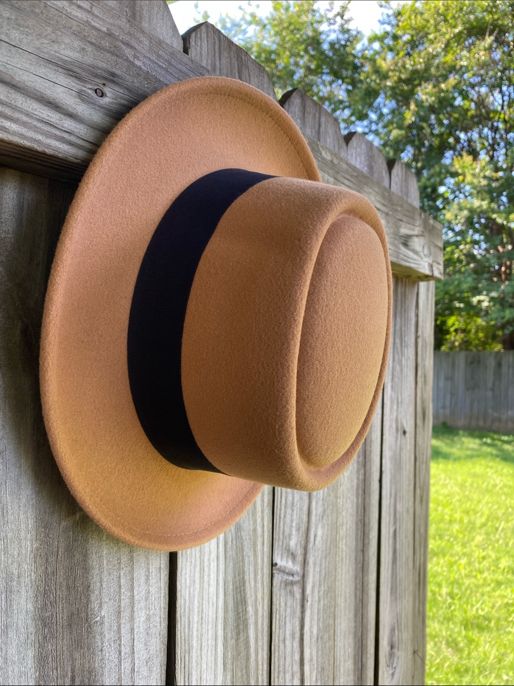 Fedora Hat with Black Band - Camel